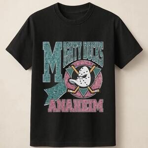 Mighty Ducks Bold M Lettermark With Classic Goalie Mask Art Unisex T Shirt